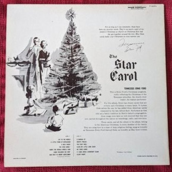 Vintage Tennessee Ernie Ford Vinyl LP - The Star Carol - Released 1958 - Picture 3 of 10